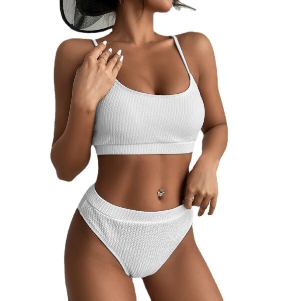 Women’s High Waist Bikini Swimsuit Push Up Ribbed Bathing Suit Sexy High Cut Biquini - Image 7