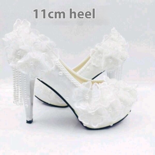Sexy Korean Lace High Heels - Women's Flower Rhinestone Bridal Fashion - Image 10