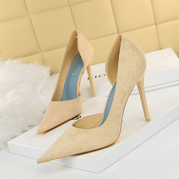 Sexy Side Cutout Stiletto Heels - Women's Ultra High Heel Pointed Toe Shoes - Image 2