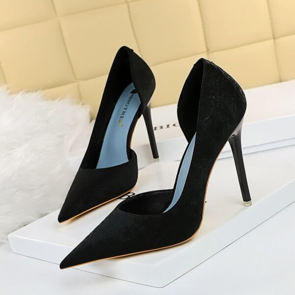 Sexy Side Cutout Stiletto Heels - Women's Ultra High Heel Pointed Toe Shoes - Image 3
