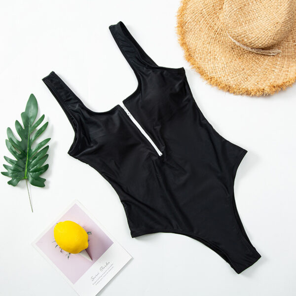 Women’s Sexy Zipper One-Piece Printed Swimsuit Beachwear - Image 8