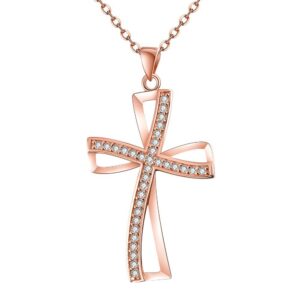 Sexy Silver Cross Necklace - Women's Exquisite Zircon Fashion Jewelry