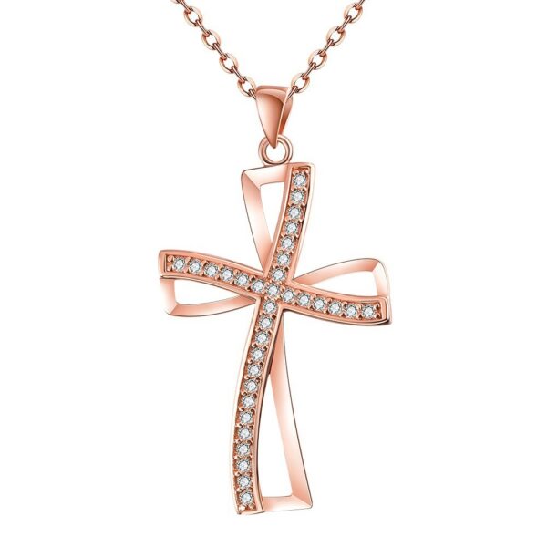 Sexy Silver Cross Necklace - Women's Exquisite Zircon Fashion Jewelry - Image 2