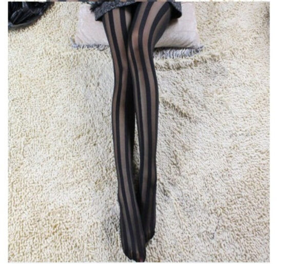 Wide Vertical Pantyhose Thick Striped Thin Stockings Style - Image 8