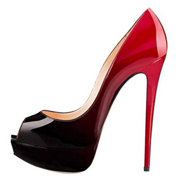Elegant European Fishnet Gradient Heels - Sexy High-Heeled Platform Shoes for Women - Image 2
