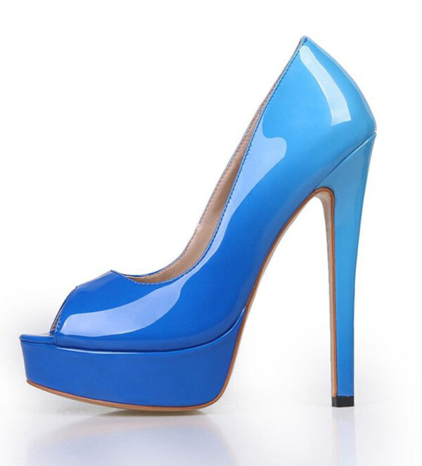 Elegant European Fishnet Gradient Heels - Sexy High-Heeled Platform Shoes for Women - Image 3