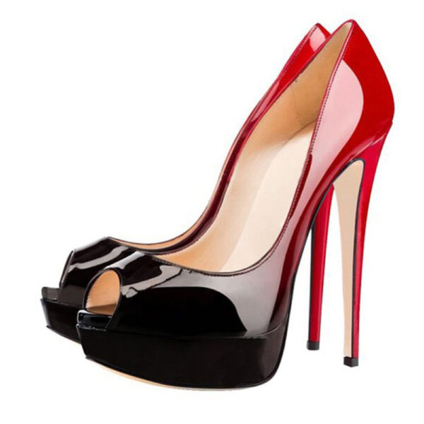 Elegant European Fishnet Gradient Heels - Sexy High-Heeled Platform Shoes for Women - Image 4