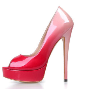 Elegant European Fishnet Gradient Heels - Sexy High-Heeled Platform Shoes for Women