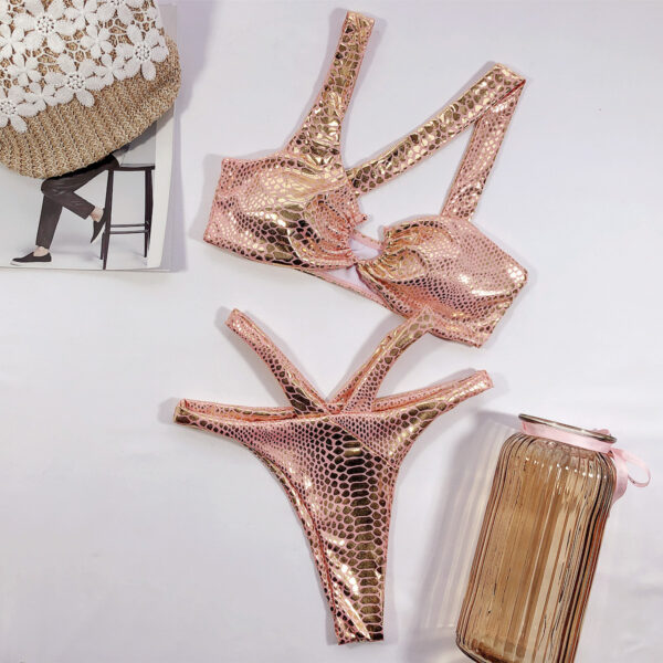 Snake Pattern Bronzing Fabric Bikini Sm-1952 Sexy Swimsuit Ladies One-Piece Swimwear New - Image 5