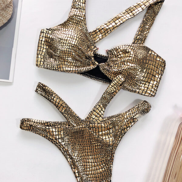 Snake Pattern Bronzing Fabric Bikini Sm-1952 Sexy Swimsuit Ladies One-Piece Swimwear New - Image 6