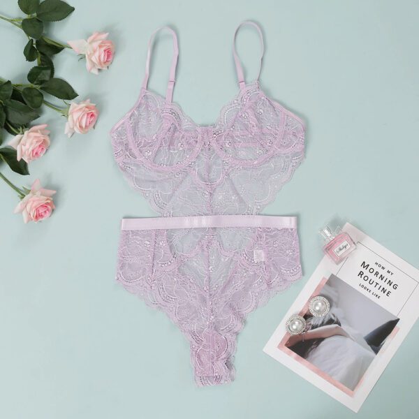 Lace Slim Fit Corset Lingerie One-Piece Sexy Design Plus Size - Image 7