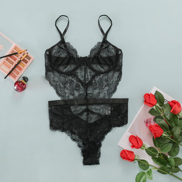 Lace Slim Fit Corset Lingerie One-Piece Sexy Design Plus Size - Image 4