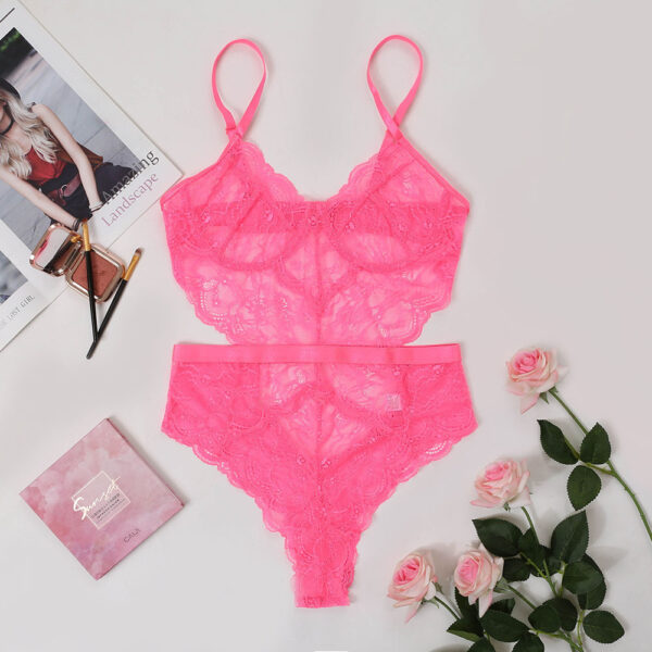 Lace Slim Fit Corset Lingerie One-Piece Sexy Design Plus Size - Image 9