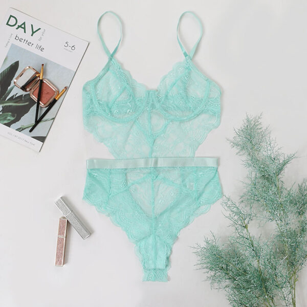 Lace Slim Fit Corset Lingerie One-Piece Sexy Design Plus Size - Image 10