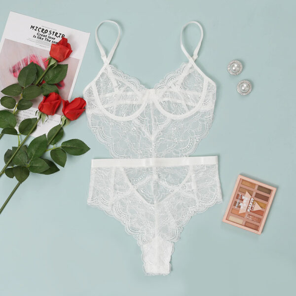 Lace Slim Fit Corset Lingerie One-Piece Sexy Design Plus Size - Image 8