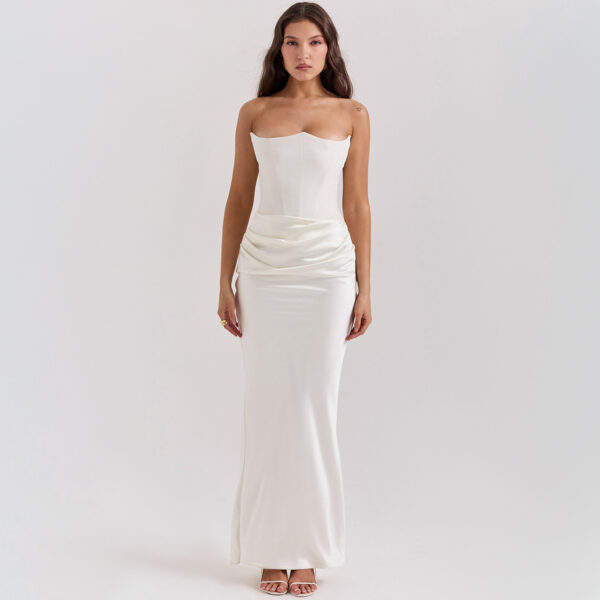 Sexy Slim Tube Top Long Dress Fashion Bandeau Backless Party Evening Dresses For Women Clothing - Image 7