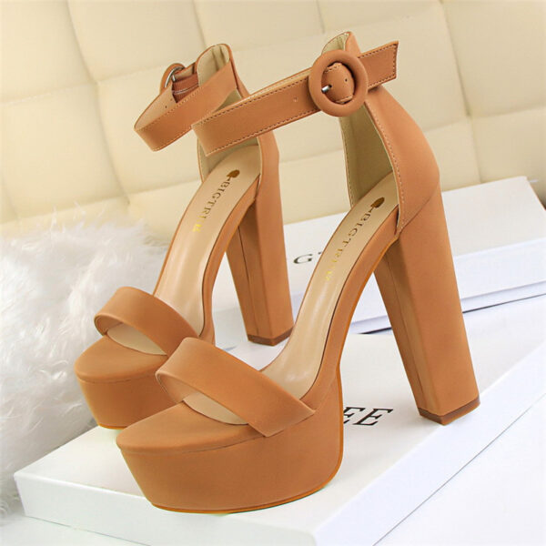 Elegant Thick Heel Sandals - Women's Super High Platform Stage Fashion - Image 3