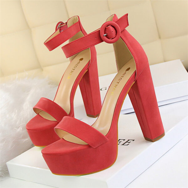 Elegant Thick Heel Sandals - Women's Super High Platform Stage Fashion - Image 6