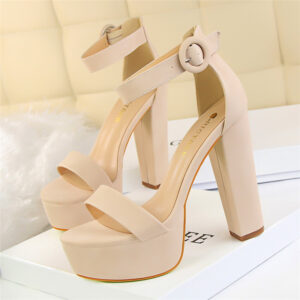 Elegant Thick Heel Sandals - Women's Super High Platform Stage Fashion