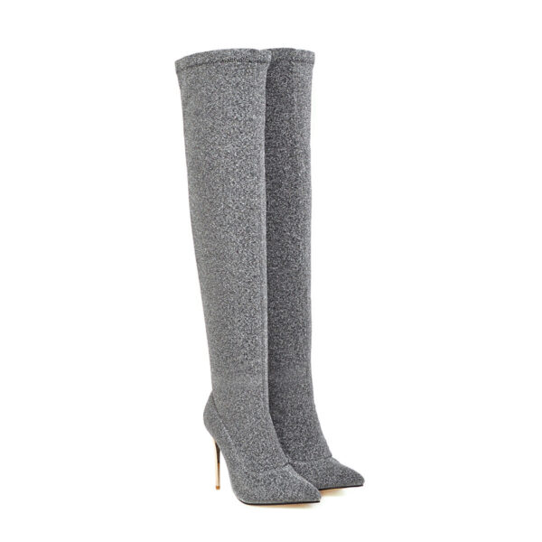 Sexy Leopard Print Over-the-Knee Boots - Plus Size Women's Ultra High Heel Shoes - Image 6