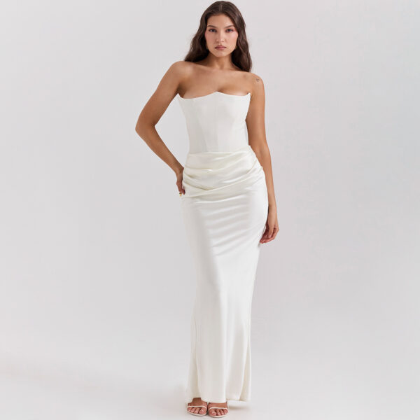 Sexy Slim Tube Top Long Dress Fashion Bandeau Backless Party Evening Dresses For Women Clothing - Image 9