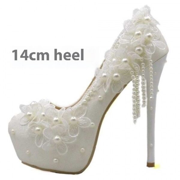 Sexy Korean Lace High Heels - Women's Flower Rhinestone Bridal Fashion - Image 5