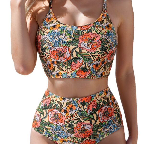 High Waist Bikini Sexy Print Split Swimsuit for Women - Image 4