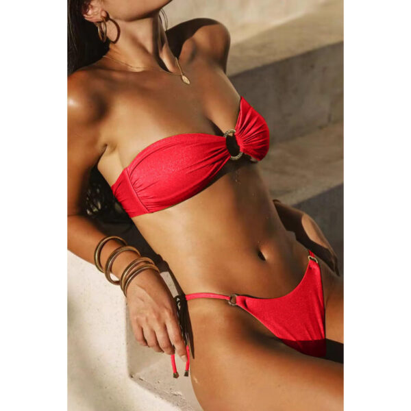 Women’s Split Swimsuit Bikini Suit Tube Top Beach Bath Sunshine - Image 4