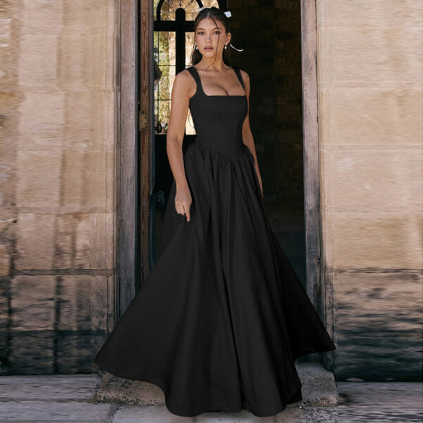 Elegant Slim-fit Dress Solid Color Women’s Fashion - Image 5