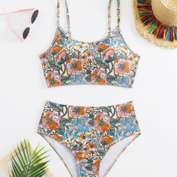 High Waist Bikini Sexy Print Split Swimsuit for Women - Image 3