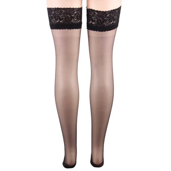 Silicone Non-slip Wide Lace High Tube Sling Women’s Stockings - Image 6