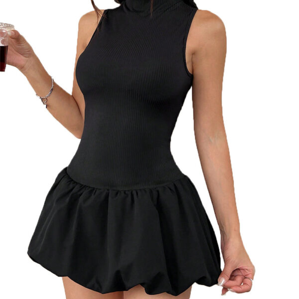 Ladies Fashion Simple Half Turtleneck Dress - Image 10