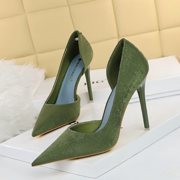 Sexy Side Cutout Stiletto Heels - Women's Ultra High Heel Pointed Toe Shoes - Image 5