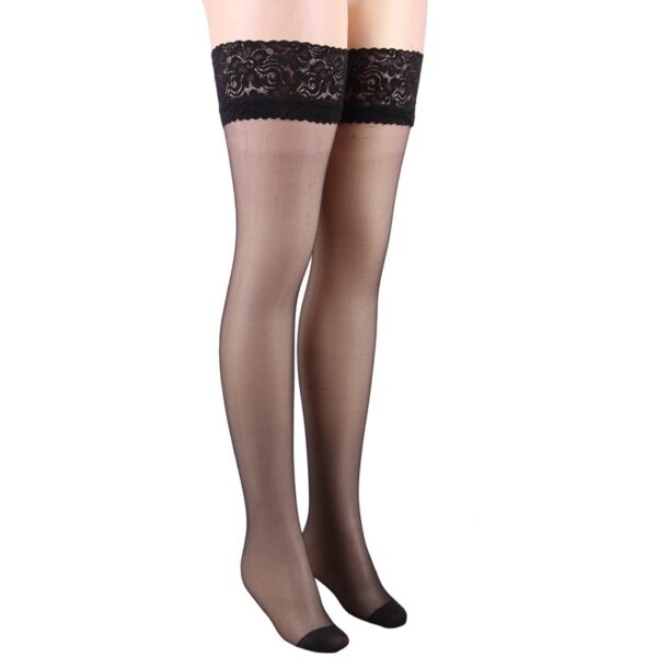 Silicone Non-slip Wide Lace High Tube Sling Women’s Stockings - Image 2