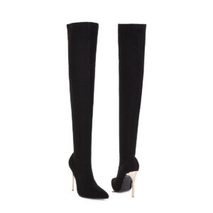 Sexy Leopard Print Over-the-Knee Boots - Plus Size Women's Ultra High Heel Shoes