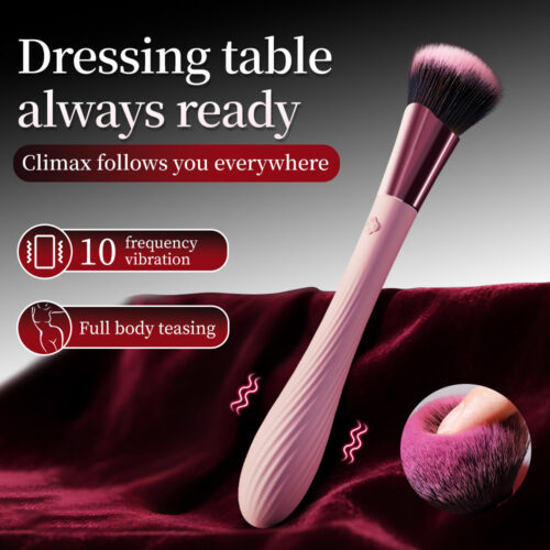 Dildo Makeup Brush Vibrator – Strong Bullet Shock Sex Toy for G-Spot, Nipple & Clitoral Stimulation