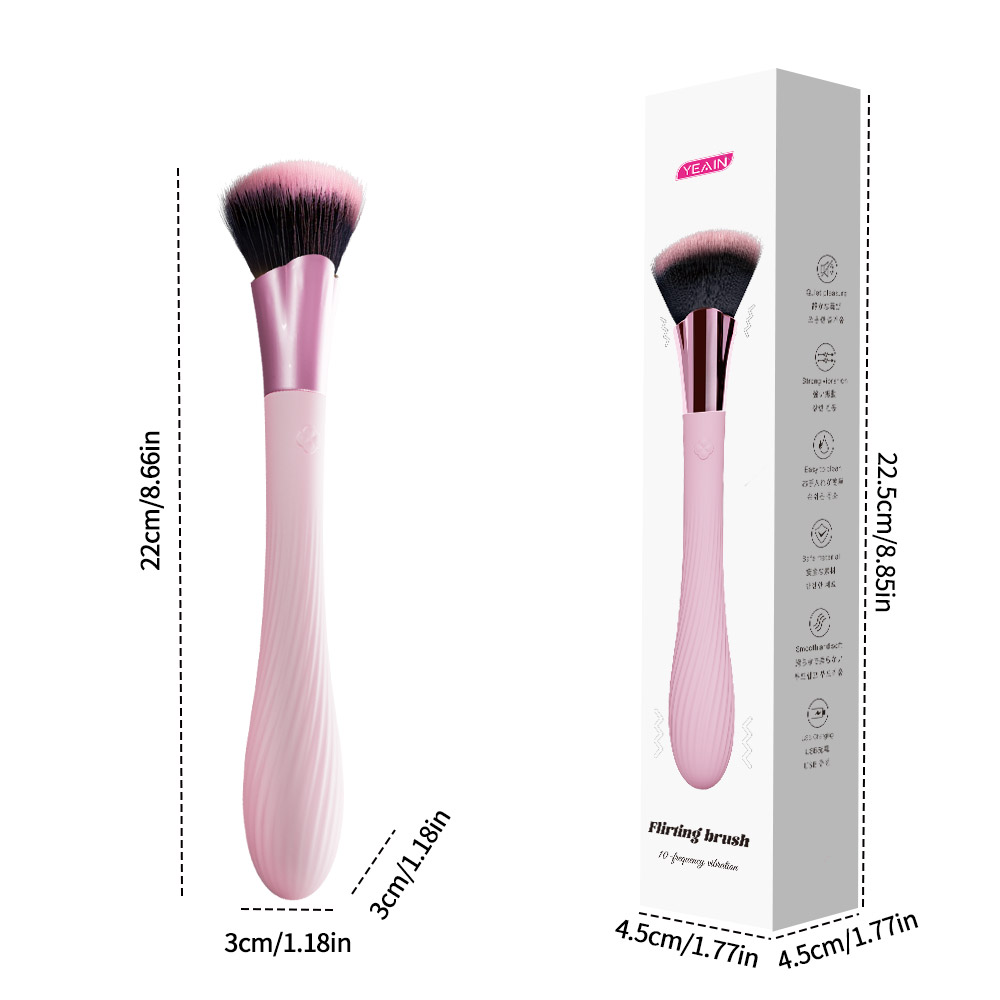 Dildo Makeup Brush Vibrator – Strong Bullet Shock Sex Toy for G-Spot, Nipple & Clitoral Stimulation - Image 6