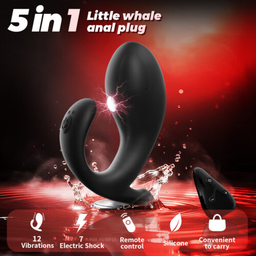 Powerful Wearable Anal Butt Plug Vibrator 12 Vibration Modes Electric Stimulation Wireless Remote Sex Toy for Men Women