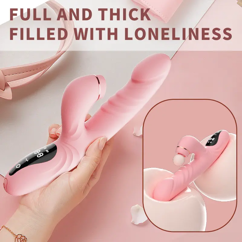 Heating Dual Vibrator with Sucking & Retractable Function for Women – Adult Sex Toy - Image 5