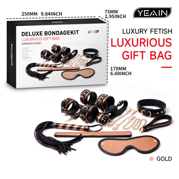 BDSM Bondage Kit 8 Piece Restraint Set Erotic Roleplay Fetish Adult Toy for Couples - Image 2