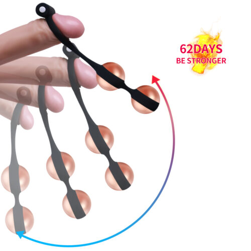 Double Ball Penis Extender Prostate Massage Vibrator Delay Ring Male Adult Sex Toy