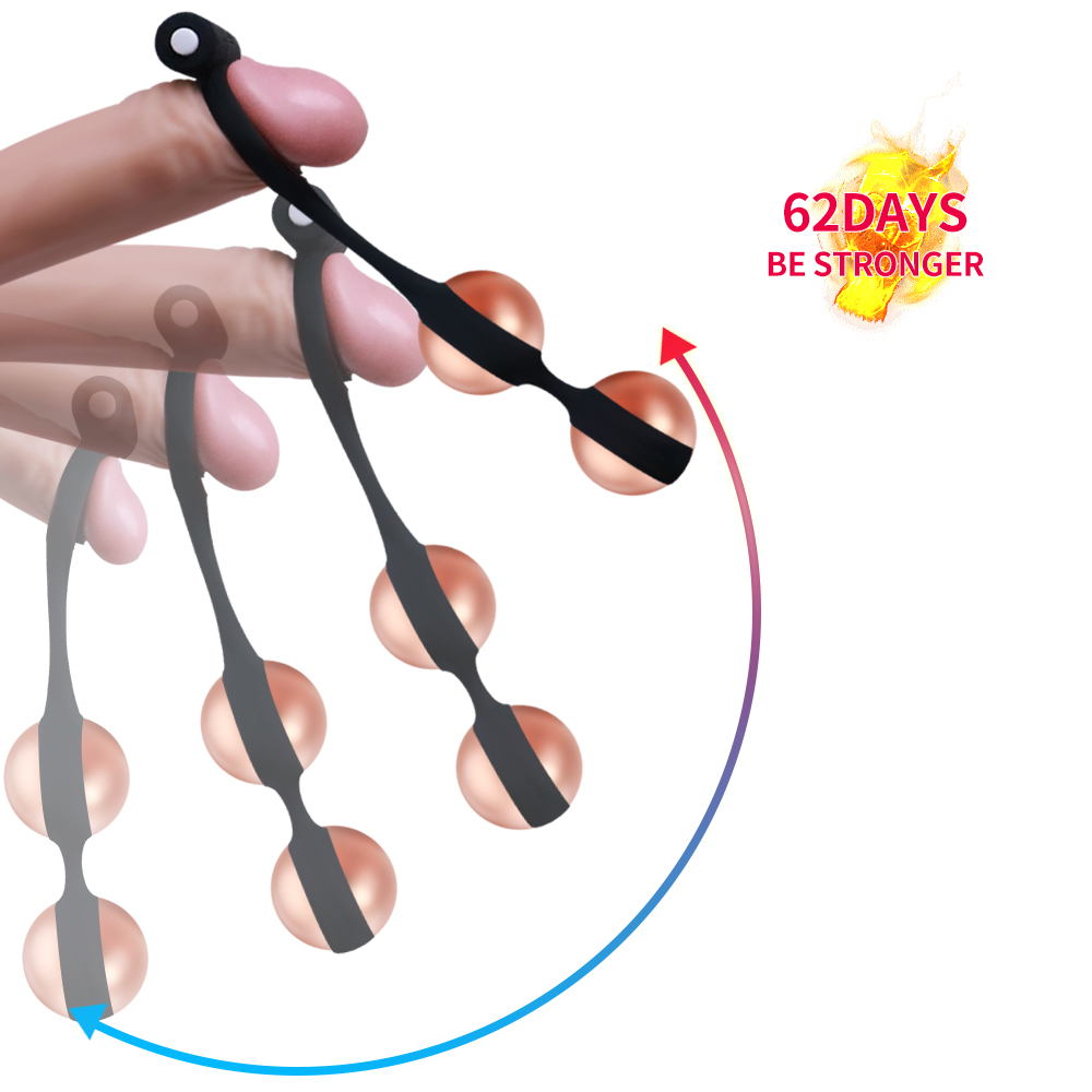 Double Ball Penis Extender Prostate Massage Vibrator Delay Ring Male Adult Sex Toy