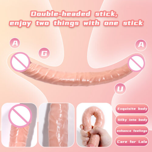 Double-Ended Realistic Dildo, Lifelike Soft Material Adult Toy for Women Playful Pleasure Product-sku