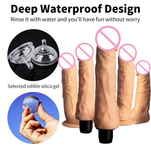 Realistic Silicone Dildo Vibrator - Soft Lifelike Texture, G-Spot & Clitoral Stimulation, Rechargeable Adult Toy for Women