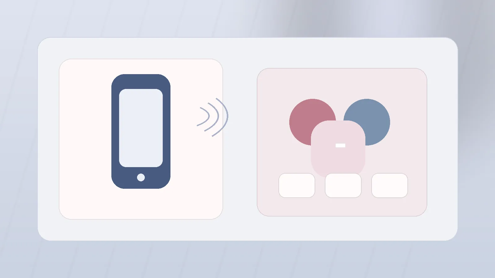 App-controlled couples toy illustration with smartphone remote control and discreet wearable design
